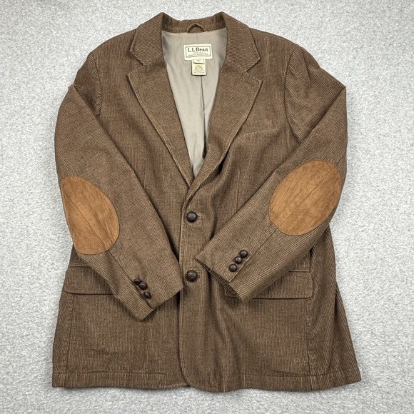 L.L. Bean Other - LL Bean Corduroy Blazer Mens 44R Elbow Patches Coat Cotton Wool 0 FKL7 Brown